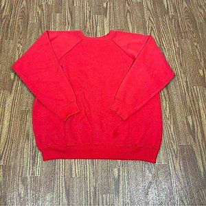 Vintage Hanes Blank 50/50 Crewneck 50/50 Pullover‎ Red